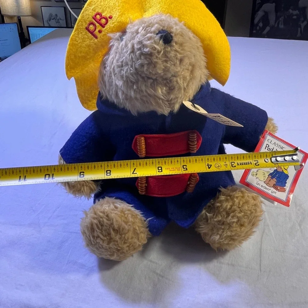 VTG‎ Classic Paddington Bear Plush Toy Yellow Hat Blue Coat Eden Gift